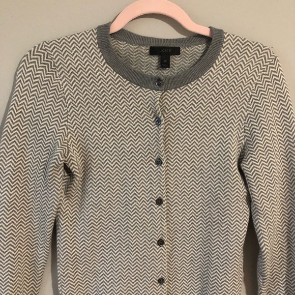 J. Crew Sweaters - J. Crew Gray Chevron Cardigan